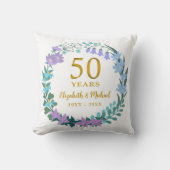 50周年記念結婚金フローラブルーベル クッション (正面)