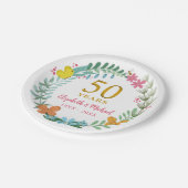 50周年記念結婚金フローラ蝶 ペーパープレート (アングル)