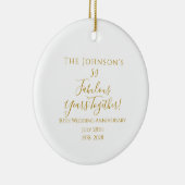 50周年記念結婚金ミニマル セラミックオーナメント (右)