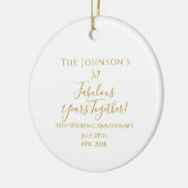 50周年記念結婚金ミニマル セラミックオーナメント (左)