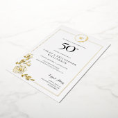 50周年記念結婚金リースモノグラム 箔招待状 (回転した状態)