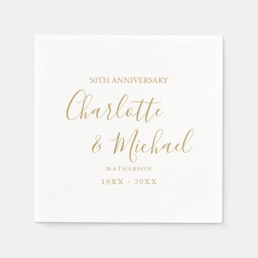 50周年記念結婚金印本 スタンダードカクテルナプキン (正面)