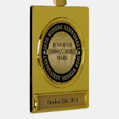 50周年記念結婚金属金ゴールド&ブラック2 ゴールドプレートバナーオーナメント (右)