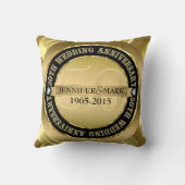 50周年記念結婚金属金ゴールド&ブラック クッション (裏面)