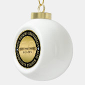 50周年記念結婚金属金ゴールド&ブラック セラミックボールオーナメント (右)