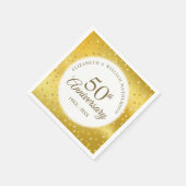 50周年記念結婚金箔ハート紙吹雪 スタンダードカクテルナプキン (角)