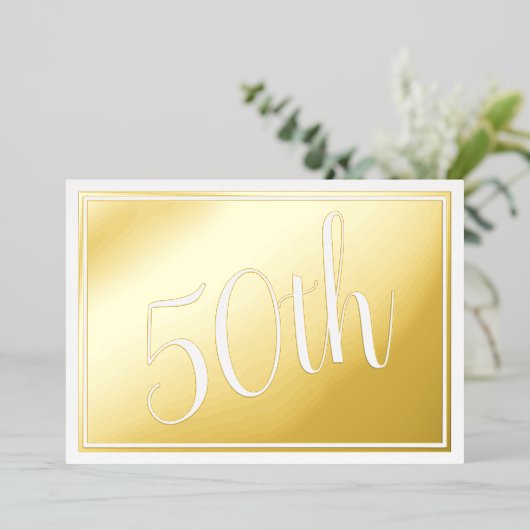 50周年記念結婚金箔招待状 箔招待状 (立ち正面)