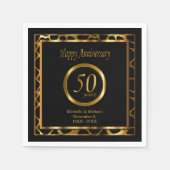 50周年記念結婚金 |キリン模様 スタンダードカクテルナプキン (正面)