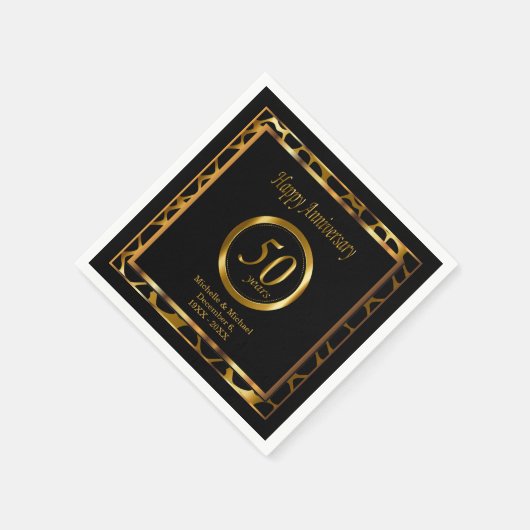 50周年記念結婚金 |キリン模様 スタンダードカクテルナプキン (角)