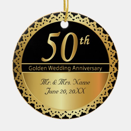 50周年記念結婚金 セラミックオーナメント (正面)