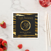 50周年記念結婚金 | ゼブラストライプ スタンダードカクテルナプキン (インサイチュ)