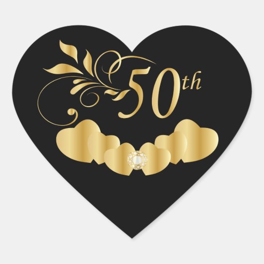 *50周年記念結婚金 ハートシール (正面)