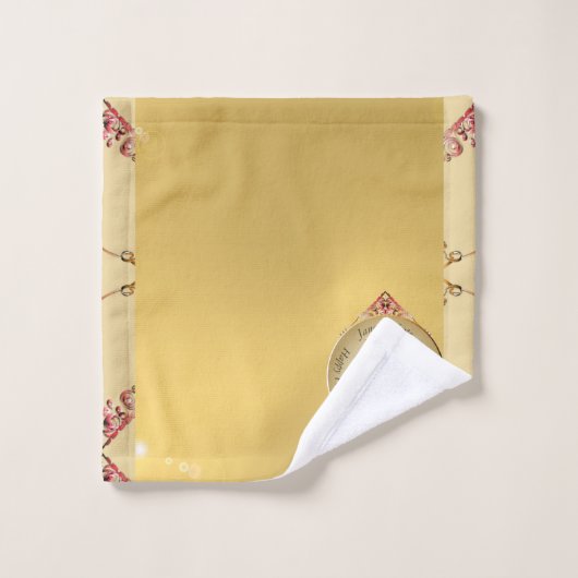 50周年記念結婚金 バスタオルセット (ウォッシュタオル)