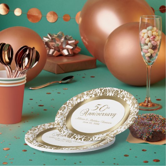 50周年記念結婚金 ペーパープレート (複数)