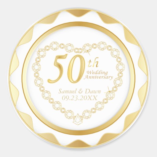 50周年記念結婚金 ラウンドシール (正面)