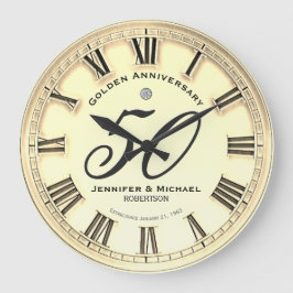 50周年記念結婚金 ラージ壁時計