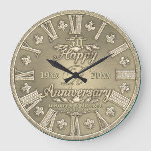 50周年記念結婚金 ラージ壁時計