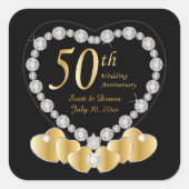 50周年記念結婚金 | DIY文字 スクエアシール (正面)
