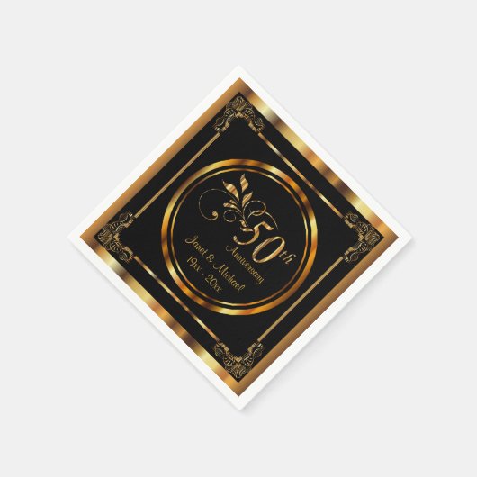 50周年記念結婚金 | DIY文字 スタンダードカクテルナプキン (角)