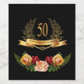 50周年記念結婚食品ラベル ワインラベル (シングルラベル)