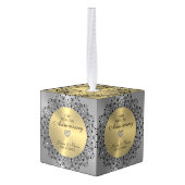 50周年記念結婚黒曼荼羅オン金ゴールド キューブオーナメント (裏面アングル)