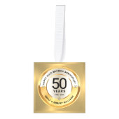 50周年記念結婚黒金ゴールド文字 キューブオーナメント (正面)