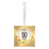 50周年記念結婚黒金ゴールド文字 キューブオーナメント (右)
