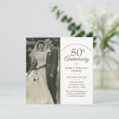 50周年記念結婚2フォトスクエア 招待状 (スタンド正面)