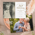 50周年記念結婚2写真 セーブザデート<br><div class="desc">シックなお気に入りの金ゴールド結婚タイポグラフィで50周年記念の特別なお祝い詳細と結婚、あなたの写真でパーソナライズ。その裏には2つ目の特別な写真が映っている。Thisisnomeによる設計©</div>