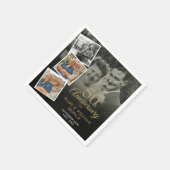 50周年記念結婚4フォトコラージュ スタンダードカクテルナプキン (角)