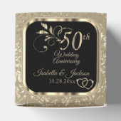 50周年記念結婚 – ブラック&金ゴールドお願いボックス フェイバーボックス (上部)