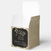50周年記念結婚 – ブラック&金ゴールドお願いボックス フェイバーボックス (オープン)