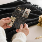 50周年記念結婚・今フォトコラージュ 招待状