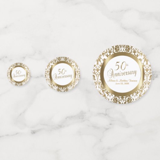 50周年記念結婚- Damask コンフェッティ (正面)