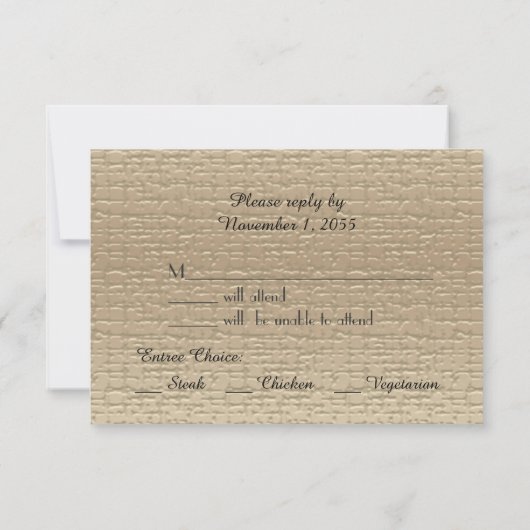 50周年記念結婚RSVPカード、金ゴールド 出欠カード (裏面)