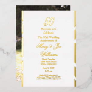 50周年記念誕生日 50回目の結婚記念日 箔招待状
