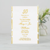 50周年記念誕生日 50回目の結婚記念日 箔招待状 (立ち正面)