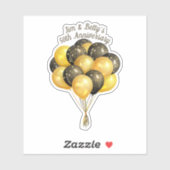 50周年記念金ゴールドとブラックバルーン名 シール (シート)