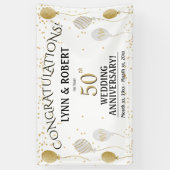 50周年記念金ゴールドとホワイト 横断幕 (縦)