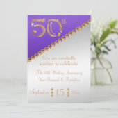 50周年記念金ゴールドエレガントナゲット&パープルインビ 招待状 (スタンド正面)