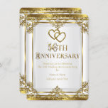 50周年記念金ゴールドエレガントホワイトパール 招待状<br><div class="desc">50周年記念結婚金ゴールドと王室のホワイト。金ゴールドハートとホワイトパール。シルバーホワイトレースフレーム。すべてのデザインは著作権がある！コンテンツとデザイン© 2000-2015 Zizzago™ ® © （商標）およびそのライセンサーZizzagoがこのデザインを作成した注すべてのフラットイメージ！彼らは実在グリッター、ダイヤモンド宝石や弓を持実在っていない!!招待状フォーマルを変更または追加するカスタマイズイベントの招待に使用する詳細。自分カスタマイズの詳細で</div>