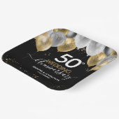 50周年記念金ゴールドグリッター風船 ペーパープレート (傾斜あり)