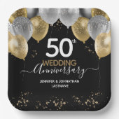 50周年記念金ゴールドグリッター風船 ペーパープレート (正面)