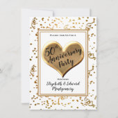 50周年記念金ゴールドスパークル – パーティの招待状 招待状 (正面)