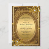 50周年記念金ゴールドダイヤモンドフローラアンティークフレーム 招待状 (裏面)