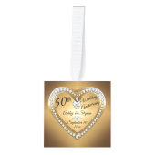 50周年記念金ゴールドダイヤモンド写真記念 キューブオーナメント (正面)