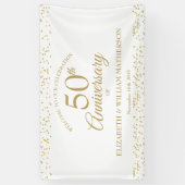 50周年記念金ゴールドダスト紙吹雪へようこそ 横断幕 (縦)