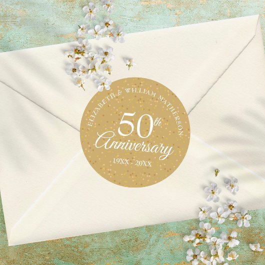 50周年記念金ゴールドダスト紙吹雪 ラウンドシール