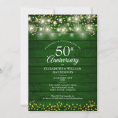 50周年記念金ゴールドハートストリングライトウッド 招待状 (正面)