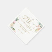 50周年記念金ゴールドハートバラフローラ スタンダードカクテルナプキン (角)